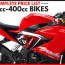 price list of 200cc 400cc bikes