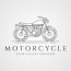 motorcycle line art logo vector design
