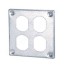 4 inch square duplex receptacle metal