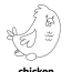 chicken coloring page super simple