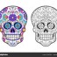 mexican sugar skull coloring page stock