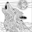 wolf howling coloring page free