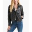 womens leather motorcycle jacket black
