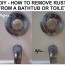 how to remove rust from bathtub toilet
