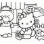 friendly hello kitty coloring page