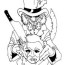 mad hatter vs mike myers coloring pages