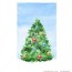 christmas tree and balls watercolor