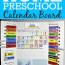 home preschool calendar board from