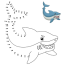 shark colouring page vector art stock
