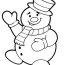 smiled snowman with a hat coloring page