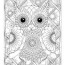fun zen owl advanced coloring page for