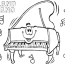 cartoon piano coloring page free