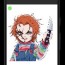chucky doll color by number pixel art
