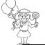 girl with balloons and lollipop
