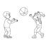 coloring pages playing with ball