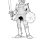 coloring page armored knight