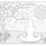 meditation coloring page stock photo by