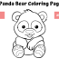 coloring book page for kids panda