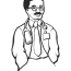 smiling doctor coloring page free