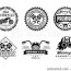 motorcycle club logo set retro badges