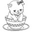 kitten in cup coloring pages