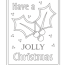 holly christmas card coloring pages