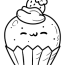 printable kawaii cupcake coloring page