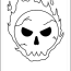 skull and flames coloring page free