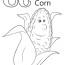 corn letter c coloring page free