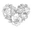 20 floral heart coloring pages print