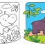 little hippo coloring book stock vector