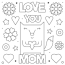 love you mom coloring page black and