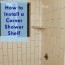 how to install a tile shower corner shelf
