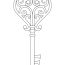 printable ornate heart key coloring page