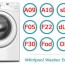 whirlpool washer error codes washer