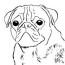 pug coloring page to download and print