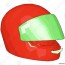 red and green motorcycle helmet vector