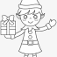 easy christmas elf coloring pages