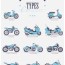 classic motorcycle types poster by