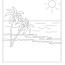 tropical beach coloring page free