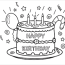 cake happy birthday party coloring