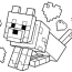 wolf in minecraft coloring page free