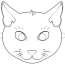halloween black cat mask coloring page