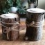 diy log wood tea light candle holders