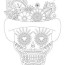 skull coloring with flower style