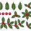 premium vector holly leaves and