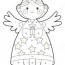 coloring page christmas angel stock