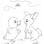 bunny and duck coloring page free