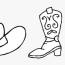 cowboy hat boots coloring page clip art