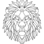 printable geometric lion head coloring page